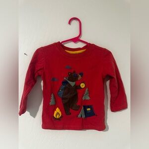 Koala Kids Red Bear Camping Long Sleeve Tee